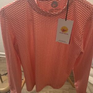 Red Patterned Golf Women's Top
